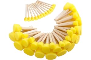 LZMDISU 24Pieces Paint sponges for Kids Assorted Size Round Sponge Brushes for Painting Foam Brushes for Painting Paint Tools for Kids