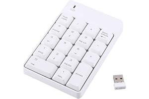 JOYZAN Tastiera Numerica, Numpad Tastierino Numerico 18 Tasti Wireless Numeric Keypad Numeriche Tastiere Numero Sottile con Ricevitore USB Portatile Laptop Notebook Senza Fili Estensione per Contabilità