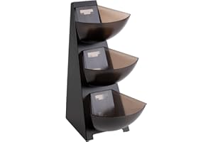 APS 11413 Multi-Rack, Küchenregal, Gestell aus 18/0 Edelstahl, Portionsschütte aus Kunststoff, Portionsspender, Volumen pro Schütte 1 Liter Inhalt, 3-stufig