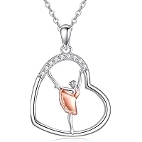 Orecchini a forma di ballerina, in argento Sterling, ballerina, ballerino, regalo recitale, per donne e ragazze, Argento