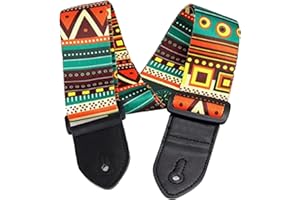 DAQIEPIN Pasek do gitary Akcesoria do gitary Regulowany projekt Popularny Transfer ciepła Poliester Bawełna Osobowość Drukowanie Retro Gitara Basowa Ukulele Pasek Instrument Muzyczny Osobowość