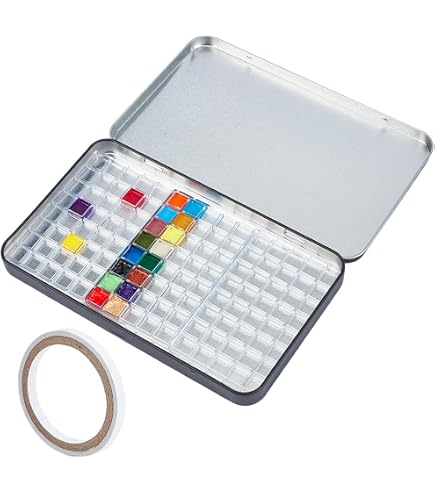Palette D'Aquarelle Vide En Métal 40 Cases - Boîte De Voyage 11x7cm, Pour Artistes Et Débutants - 9