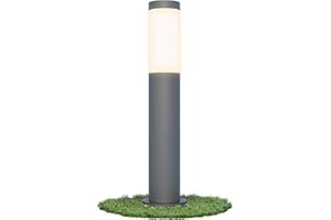 ‎LINOVUM linovum BOSEA-A Sockelleuchte anthrazit mit 1x E27 Fassung - Pollerleuchte 50cm hoch - Outdoor Wegeleuchte aus Edelstahl IP44