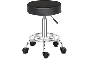 Alightup Tabouret de Bureau Tabouret à roulettes Professionnel Rotation à 360° Chaise a Roulette Salon de Massage Cuisine Bureau Hauteur Réglable Noir3