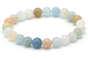 Miracles Minéraux Bracelet perle ronde 8 mm, pierre naturelle, création artisanale française, plus de 80 choix