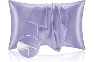 HOMEBLISS Poszewka na poduszkę 50 x 70 cm satynowa poszewka na poduszkę - Jedwabista poszewka na poduszkę chroni skórę i włosy - OEKO-TEX - Super miękka i hipoalergiczna - 2-częściowa poszewka na poduszkę z