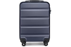 KONO Handgepäck Koffer Kabinentrolley M Leichter Reisekoffer aus Hartschale Rollkoffer mit TSA Schloss und 360° Spinner Räder, 55x38x20cm, 33Liter (Dunkelblau)