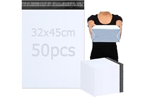 PDKKFF 50 st 32 x 45 cm försändelsepåsar, försändelsepåsar, försändelsepåsar för kläder, försändelsepåsar, plastförsändelsepåsar med självhäftande stängning, ogenomgängliga