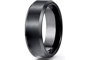 ESHIONER G23 Tytanowy pierścień dla mężczyzn, 8 mm, srebrny, niebieski, złoty, czarny, matowy, fazowana krawędź, ślubny, zaręczynowy, przyjaźni, wyraz obietnicy, obrączka, wygodny, rozmiar 15–22 mm