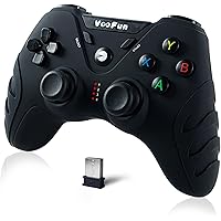 VooFun Controller PC, 2,4G Wireless PS3 Controller PC Gamepad Joystick mit Dual Shock, Controller für PS3, PC Windows (7/8/10