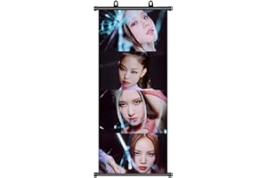 TuYines Blackpink Merchandise – Tableau enroulable, article de fan, poster en tissu, cadeau, poster en tissu pour décoration murale, 70 x 30 cm