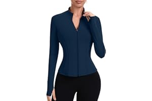 IECCP Sportjacke Damen Langarm Laufjacke Sportshirt Funktionsshirt Taschen Trainingsjacke Laufshirt Sport Oberteil Gym Yoga Tops mit Reißverschluss und Daumenloch