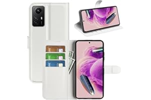 JIUNINE Funda para Xiaomi Redmi Note 12S, Antigolpes Carcasa Libro con Tapa Plegable Cartera en Cuero Flip Case Cover con Cierre Magnético, Tarjetero y Suporte para Xiaomi Redmi Note 12S, Blanco