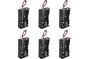 JAVOUKA Wire Lead Plastic Battery Storage Box Holder Case for 2 X AA 2xAA 3V 6Pcs