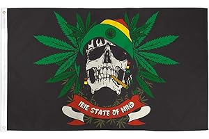 AZ FLAG - Rasta Pirate Skull Flag - 3x5 Ft - 100D Polyester Rasta Pirates Banner with Two Metal Grommets - Fade Resistant - Vivid Colors - 3' x 5' Feet - 150x90 Cm