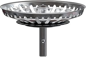 Minismus Tappo per Lavello 84 mm Universale - Tappo Lavello Cucina Perni 32 mm Inclusi - Tappi Lavandino Cucina - Filtro per Lavello Cucina - Acciaio Inox - Non si Intas