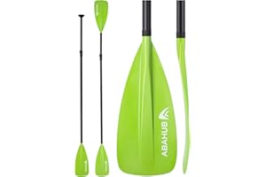 Abahub 3-Parte Remo Paddle Surf/ 2 en 1 Kayak Remo Paddle Surf Aluminio Pala Sup Paddle Remo telescópico 173-213cm para Tabla de Surf Canoa Sup, Hoja de plástico de Nylon en Negro/Azul/Verde/Naranja