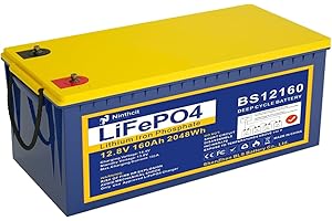 ‎NINTHCIT Ninthcit LiFePO4 Akku 12.8V 160AH, Lithium Batterie mit über 8000 Mal Tiefzyklen und BMS Schutz für Solaranlage, Geeignet für Solaranlagen, Wohnmobile, Boote, Häuser(1Stück)