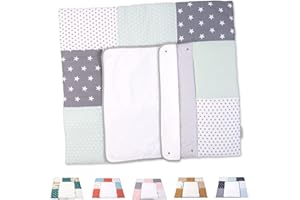 ULLENBOOM ® Wickelauflage 85x75 cm mit Frotteebezug - Mint Grün (Made in EU) - Wickelunterlage waschbar, Für Unterwegs geeignet, Bezug: 100% OEKO TEX Baumwolle, Wickeltischauflage 75x85