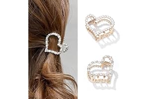 Runmi, Pinze per capelli con perle e strass, in metallo dorato, per donne e ragazze