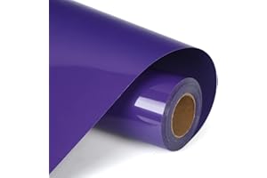 HIKENRI Rotolo in vinile per trasferimento termico, 30,5 cm x 3 m, per Cricut e Silhouette Cameo, facile da tagliare, design fai da te per magliette, vestiti, cappelli e altri tessuti, colore viola