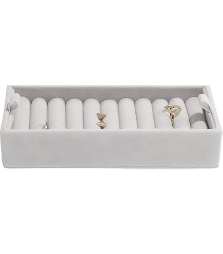 Lot De 4 Organiseurs De Bijoux En Velours Jinavoty - Plateau à Compartiments Pour Tiroir, Couleur Beige