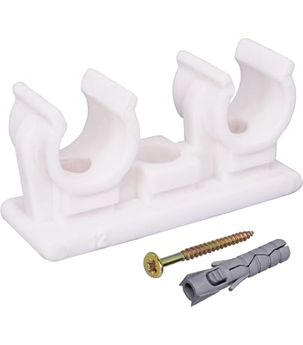 Colliers De Serrage SKIR'CO Lot De 16 | Pour Tuyaux 50mm | Fixation Murale Plastique Gris | DIY Et Professionnel