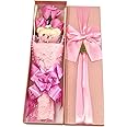 Abbie Home Flower Bouquet 3 Scented Soap Roses Gift Box with Cute Teddy Bear for Her Him Valentine's Day Anniversary Wedding Mothers Day Birthday Gift and Proposal-Pink