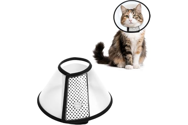 VOSSOT Pet Cone Recovery, Halskrage för Katt Anti-Slick, Lätt Plast Skyddskrage, Hygienisk Krage för Husdjur Postoperativt, A