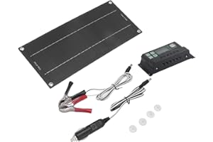 FTVOGUE Kit de Cargador de Panel Solar de 600W y 18V, Módulo de Cargador de Batería Solar para Exteriores con Controlador para Coche RV