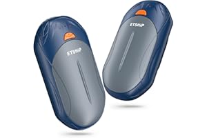 Hand Warmers Rechargeable, 2 Pack Hand Warmers Reusable 6000mAh, etship Electric Handwarmer 3 Levels Heat Up to 130℉, Portable Pocket Warmer Great for Outdoor Sports, Camping, for Reno Patients