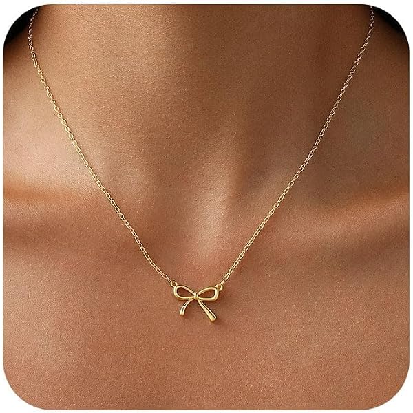 Collana Con Fiocco In Oro 18 Carati – Ciondolo Papillon Sottile E Elegante – Regalo Perfetto Per Donne E Ragazze
