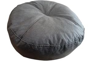 Kuntesetty Cojín Redondo para Meditación Y Descanso de 40 CM, Cojin Funda de algodón Lavable Yoga Zafu para Hogar, Dormitorio, Salón, Gris Oscuro, Individual