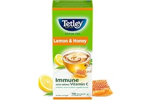Tetley Green Tea, Lemon and Honey, 100 Tea Bags