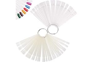 INSPUTOL Espositore per unghie da 100 pezzi, bastoncini per punte per unghie Supporti colorati per espositore per unghie con punta e anello in metallo per salone di bellezza e principianti…