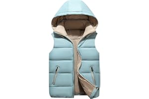 AIEOE Boys Girls Gilets Puffer Vest Waistcoat Jackets Kids Winter Down Vest Coat Sleeveless Warm Windproof Hoodie Outwear Outfits