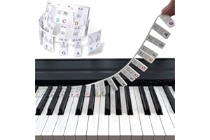 DXUANTING 88 Keys Piano Keyboard Note Labels Music Keyboard Stickers Colorful Piano Keyboard Letters Combining Staff and Numbering for Beginners Kids
