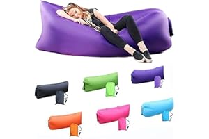 DERJLY Gonflable Canapé Chaise Longue - Imperméable - Anti-fuites d'air avec Paquet Portable Air Sofa Air Bag, pour Voyager, Camping, Randonnée, Piscine et Parties de Plage