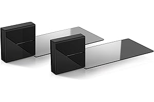 Meliconi Ghost Cube Soundbar Negro, Sistema de Cubierta de Cable Modular con Estante de Cristal para Barra de Sonido