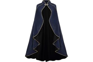 maxToonrain Medieval Capes Women Accessories,Women's Fancy Dress Velvet Renaissance Hooded Halloween World Book Day Costumes for Womens