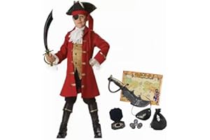 MISS & MR BM Boys Pirate Costume Kids Fancy Dress Up Role Play Deluxe Costume Set for World Book Day, Halloween, Party Cosplay, Age 3-10 Years