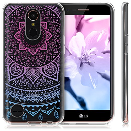 kwmobile HÃ¼lle fÃ¼r LG K10 (2017) - TPU Silikon Backcover Case Handy SchutzhÃ¼lle - Cover klar Indische Sonne Design Blau Pink Transparent