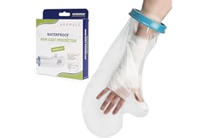 BRAMBLE Protezione in Gesso Impermeabile, Coprigesso (Braccio) - Trasparente, Silicone di qualità Premium - Riutilizzabile, Flessibile & Confortevole - Ideale da Utilizzare in Bagno o Doccia.