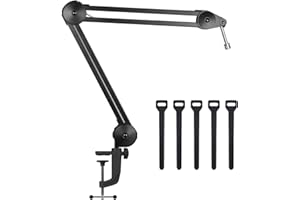 InnoGear Microphone Arm Stand, Heavy Duty Mic Arm Microphone Stand Suspension Scissor Boom Stands with Mic Clip and Cable Ties for Blue Yeti Snowball and Blue Yeti Nano(Medium)