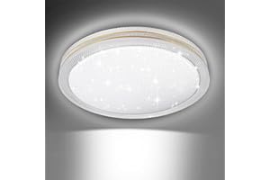 EXTRASTAR 24W LED Ceiling Light, 152W Equivalent, 6500K Cool White, 2500LM Super Bright Modern Golden Edge Light for Living Room, Bedroom, Kitchen, Balcony, Office and More, Ø 380mm