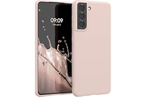 kwmobile Funda para Samsung Galaxy S21 Carcasa - Ultrafina de TPU y Silicona con Bordes elevados anticaídas - Beige Rosa Claro