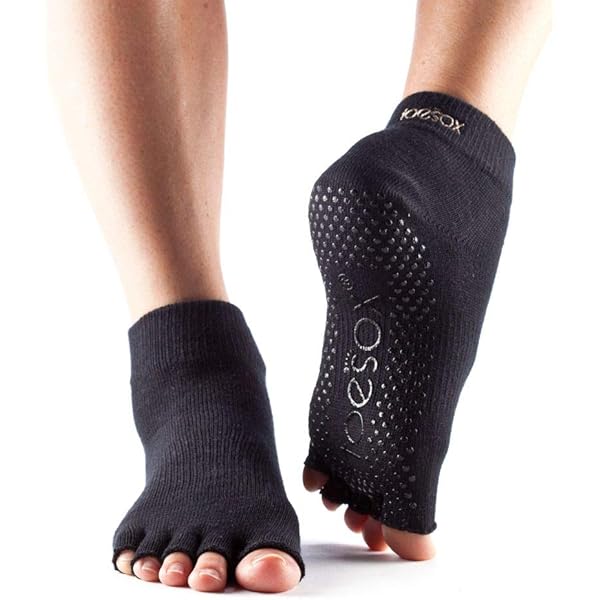 Chaussettes Pilates Sissel TOESOX - Antidérapantes Avec Semelle Silicone - Noir Taille M