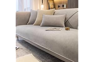 BohrenCL Chenille Sofabezug, Sofaschoner rutschfest, Couch Überzug L Form, Rutschfester Sofa Überzug 1/2/3/4 Sitzer, sofaüberwürfe, Chenille-Couchbezug