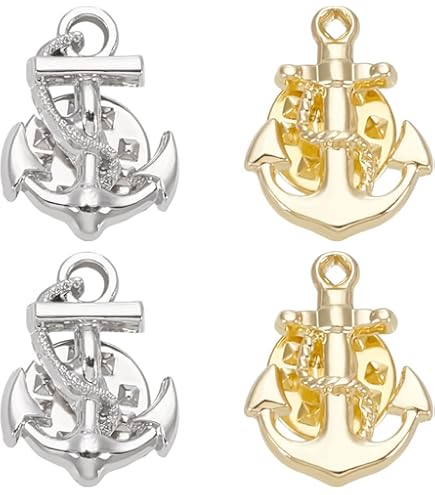 Distintivo Marina Militare Con Ancora Dorata | Spilla Da 2 Pin Per Cappello O Giacca | TDM Truppe Marine Italiane