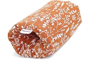 HOBEA-Germany Mini oreillers pour l’Allaitement Coussins d’Allaitement pour déplacements en différents modèles, Maquette: Fleurs Sauvages Rouge Rouille